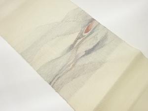 紗紬すくい織抽象模様織出し袋帯